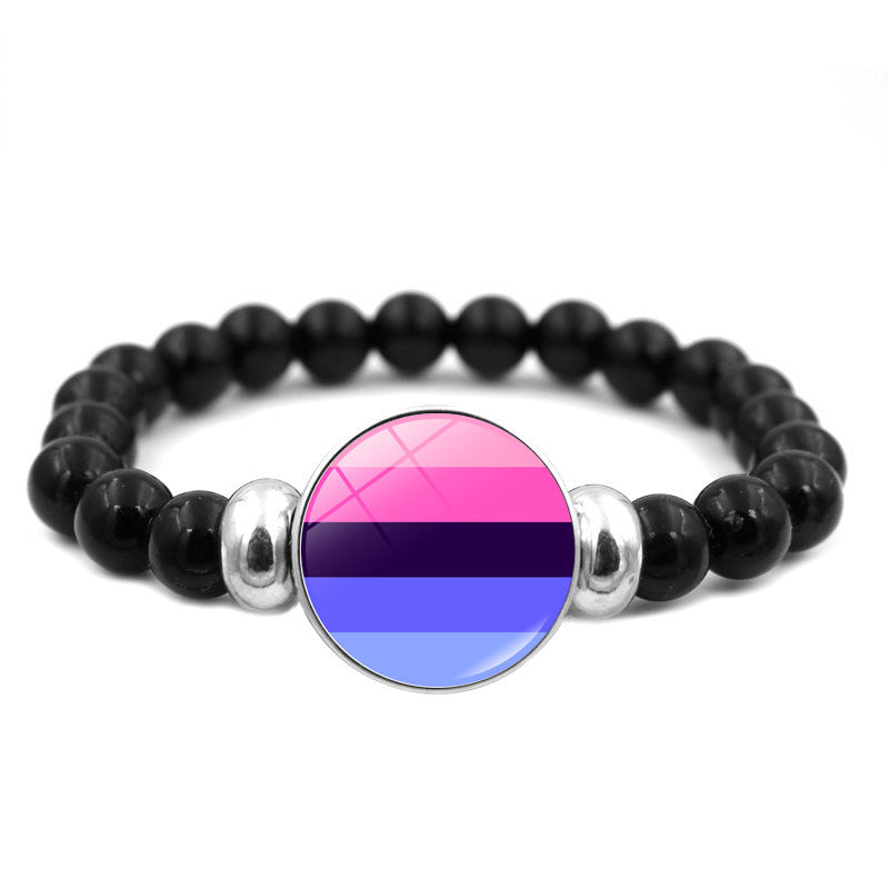 Pulsera de cuentas hechas a mano de tiempo iridiscente al por mayor